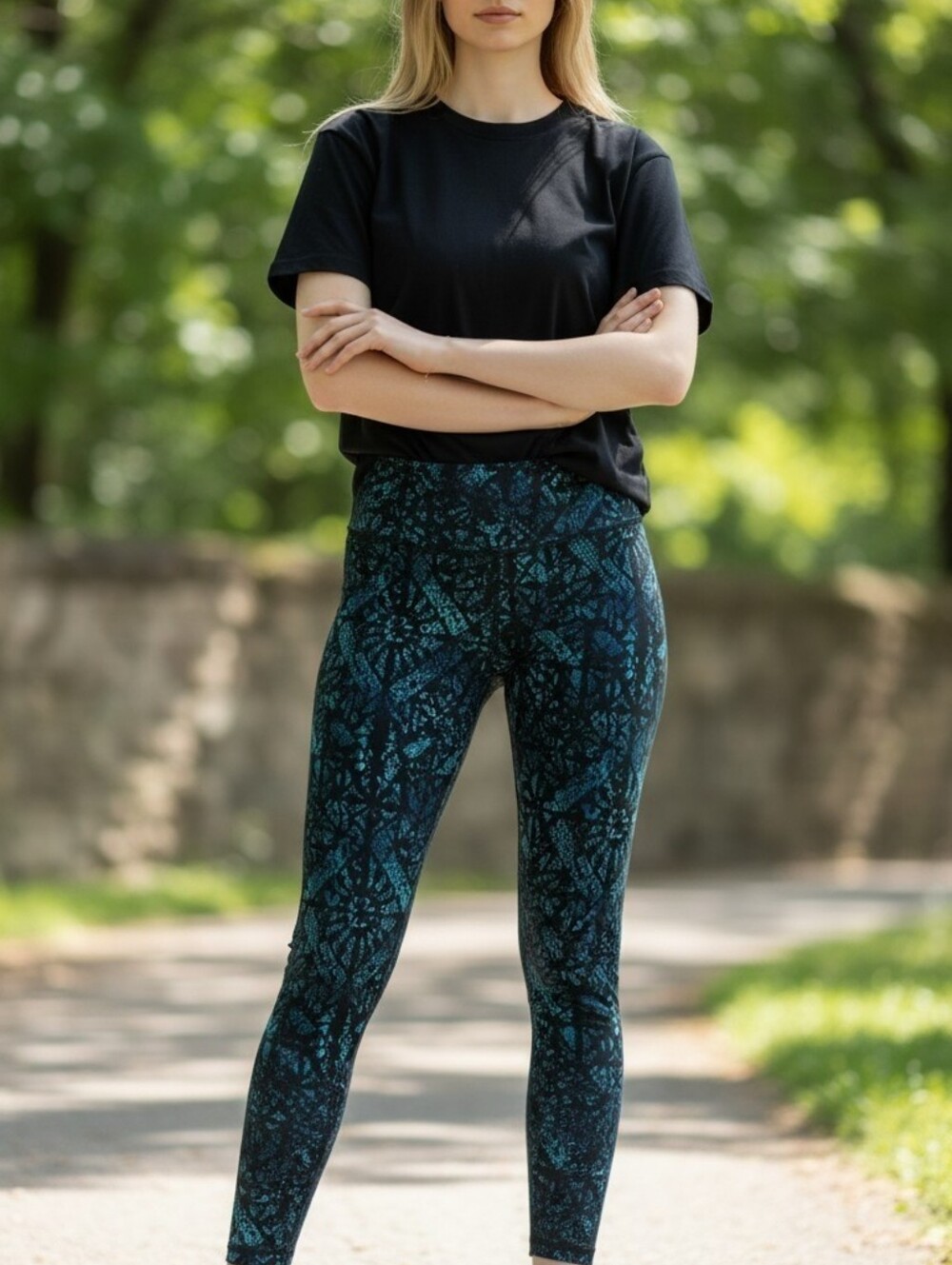 Everlast Black  Blue Green Patterned  Leggings